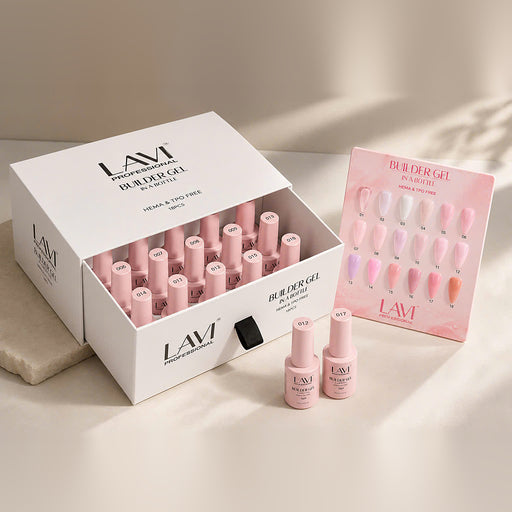 LAVI Builder Gel In A Bottle SET (18 Colors), 0.5oz (HEMA & TPO Free)