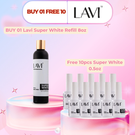 LAVI Super White Refill 8oz (Hema & TPO Free) V2, Buy 01 Get 10 LAVI Super White 0.5oz (Hema & TPO Free) V2 FREE