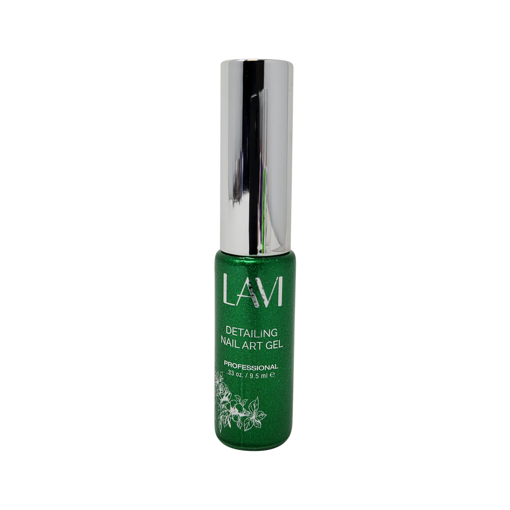 Lavi Detailing Nail Art Gel, 13, GREEN GLITTER, 0.33oz, (Pk: 12 pcs/box)