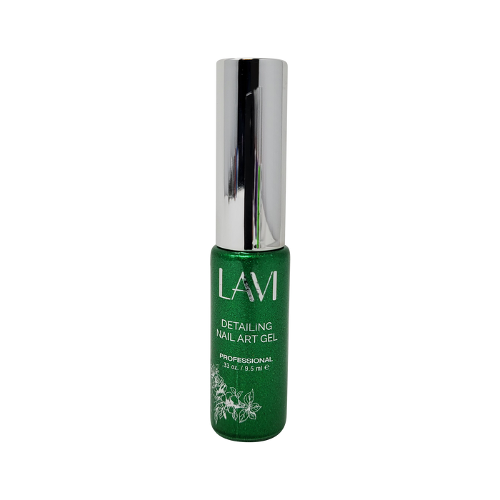 Lavi Detailing Nail Art Gel, 13, GREEN GLITTER, 0.33oz, (Pk: 12 pcs/box)