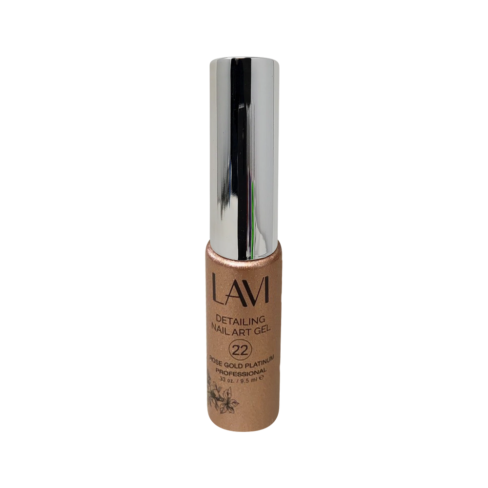 Lavi Detailing Nail Art Gel, 22, ROSE GOLD PLATINUM, 0.33oz, (Pk: 12 pcs/box)