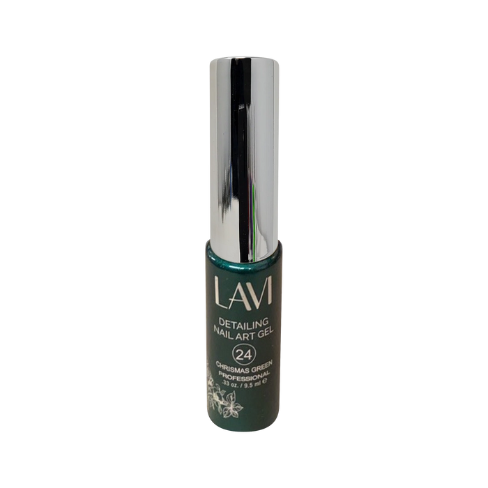 Lavi Detailing Nail Art Gel, 24, CHRISTMAS GREEN, 0.33oz, (Pk: 12 pcs/box)