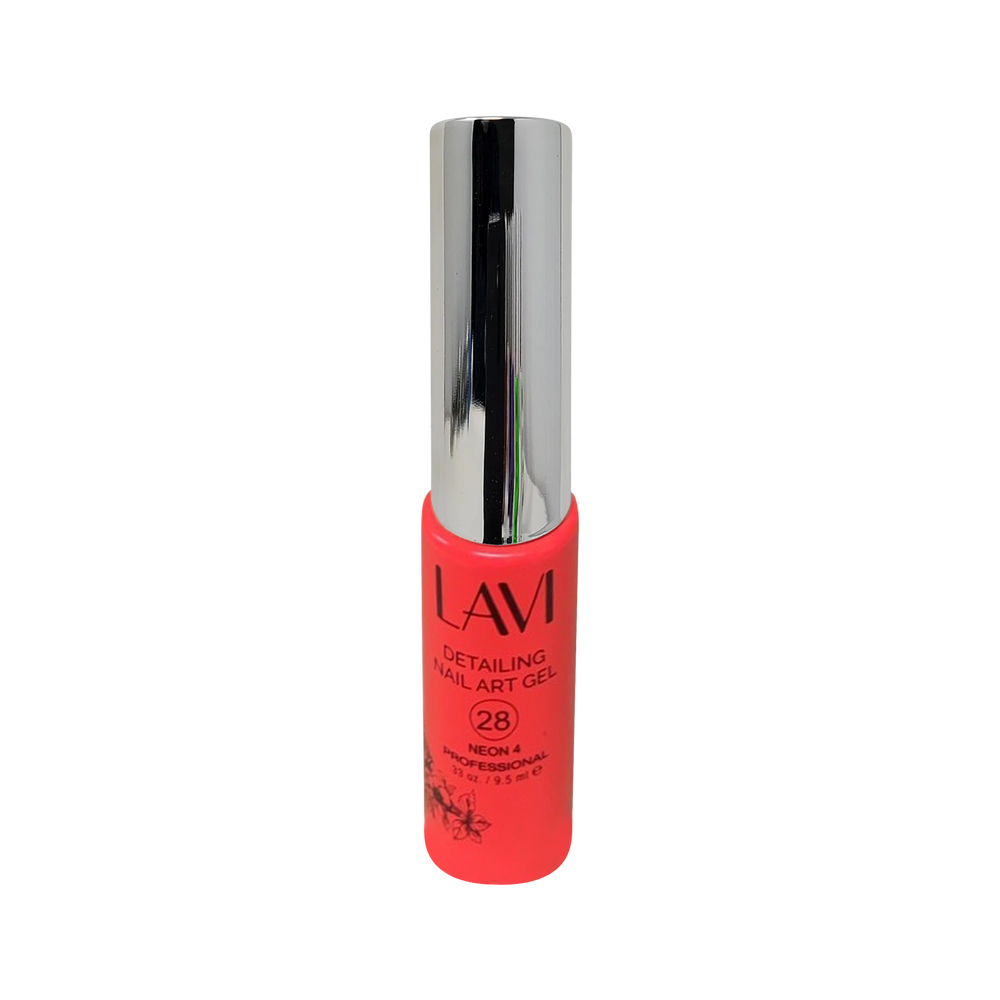 Lavi Detailing Nail Art Gel, 28, NEON 4, 0.33oz, (Pk: 12 pcs/box)