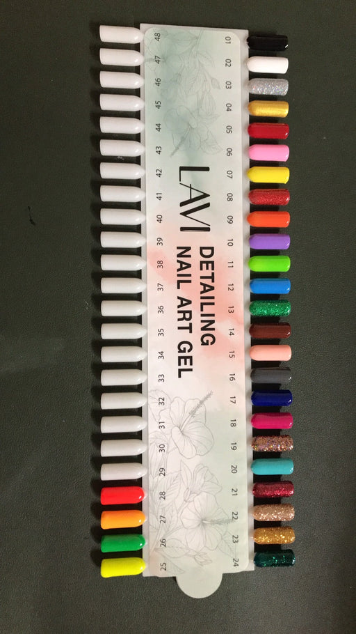 Lavi Detailing Nail Art Gel, Sample Tips